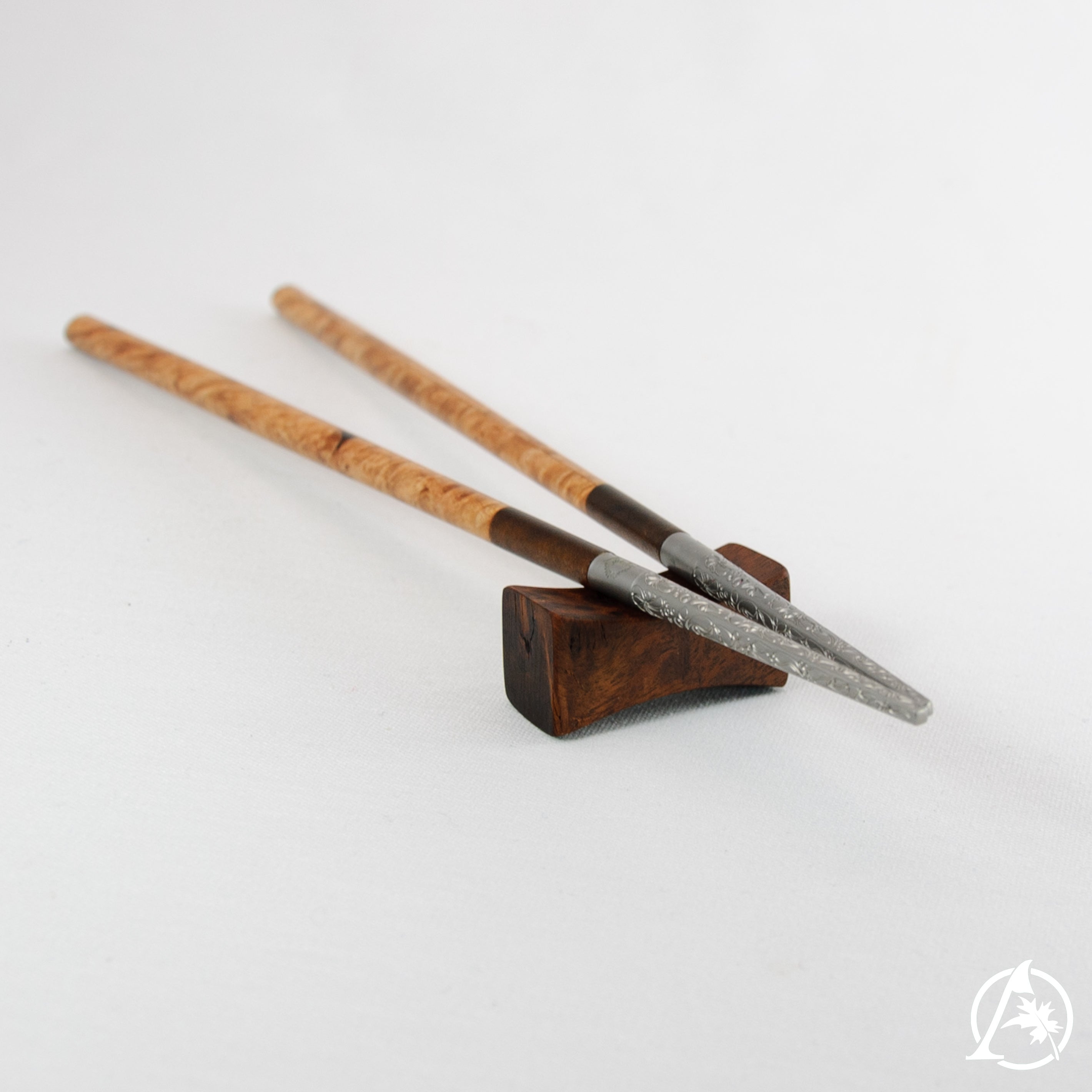 Artisan Crafted Unique Chopsticks with Titanium Tips and Sustainable Wooden Handles - Lightweight, Well-Balanced, Hypoallergenic, Limited Edition