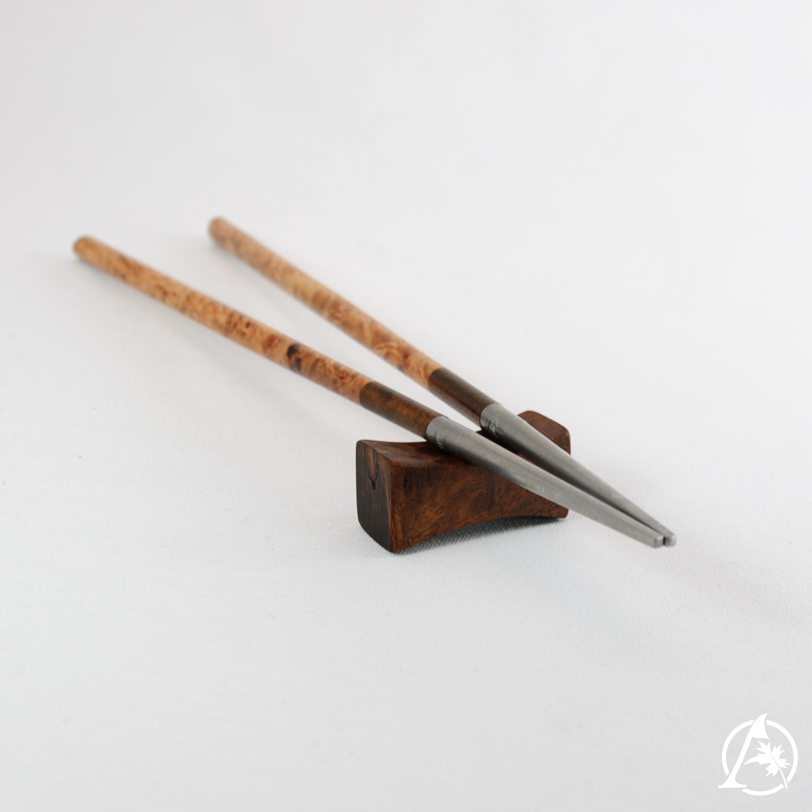 Artisan Crafted Unique Chopsticks with Titanium Tips and Sustainable Wooden Handles - Lightweight, Well-Balanced, Hypoallergenic, Limited Edition