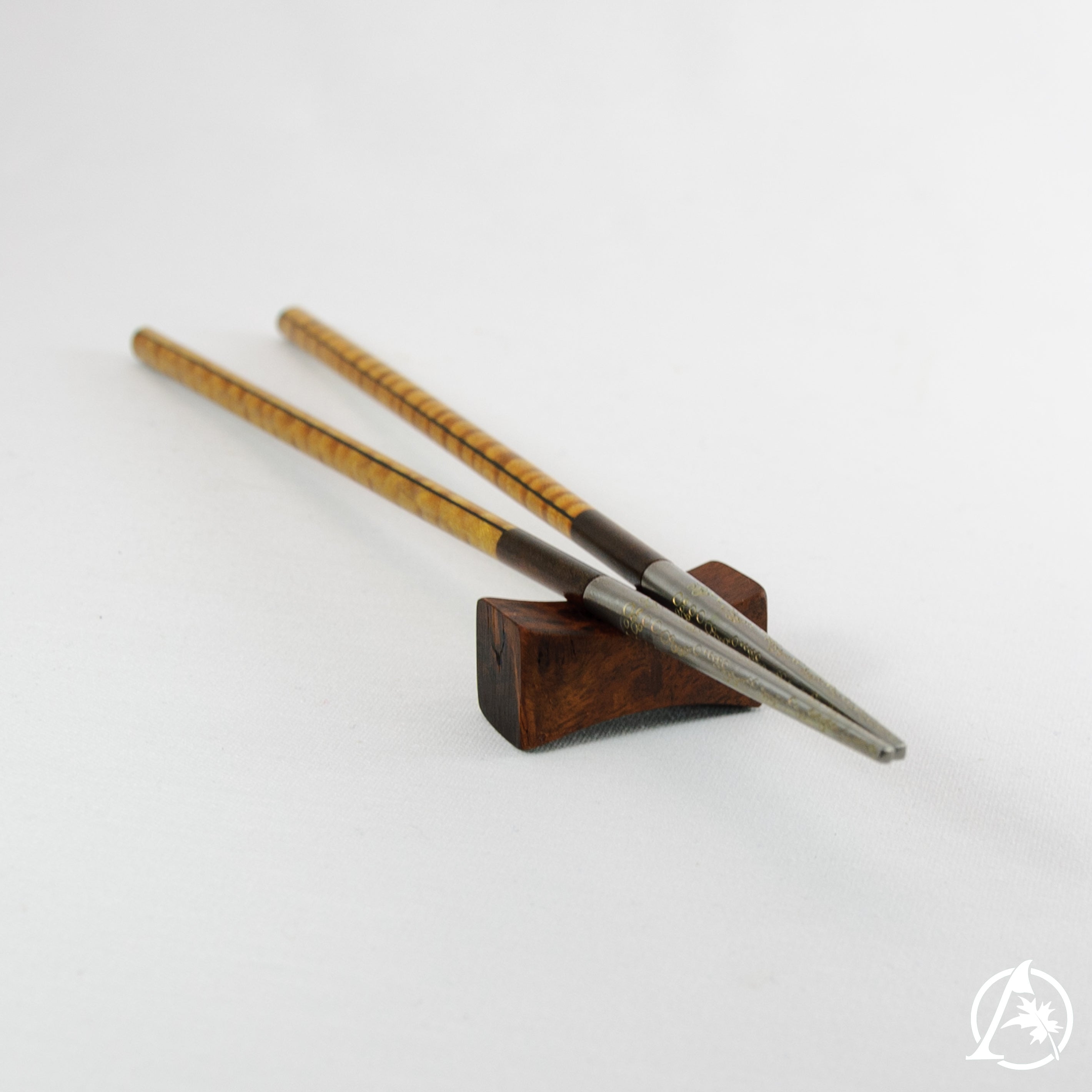 Unique Artisan Crafted Chopsticks with Titanium Tips and Sustainable Wooden Handles - Lightweight, Well-Balanced, Hypoallergenic, Limited Edition