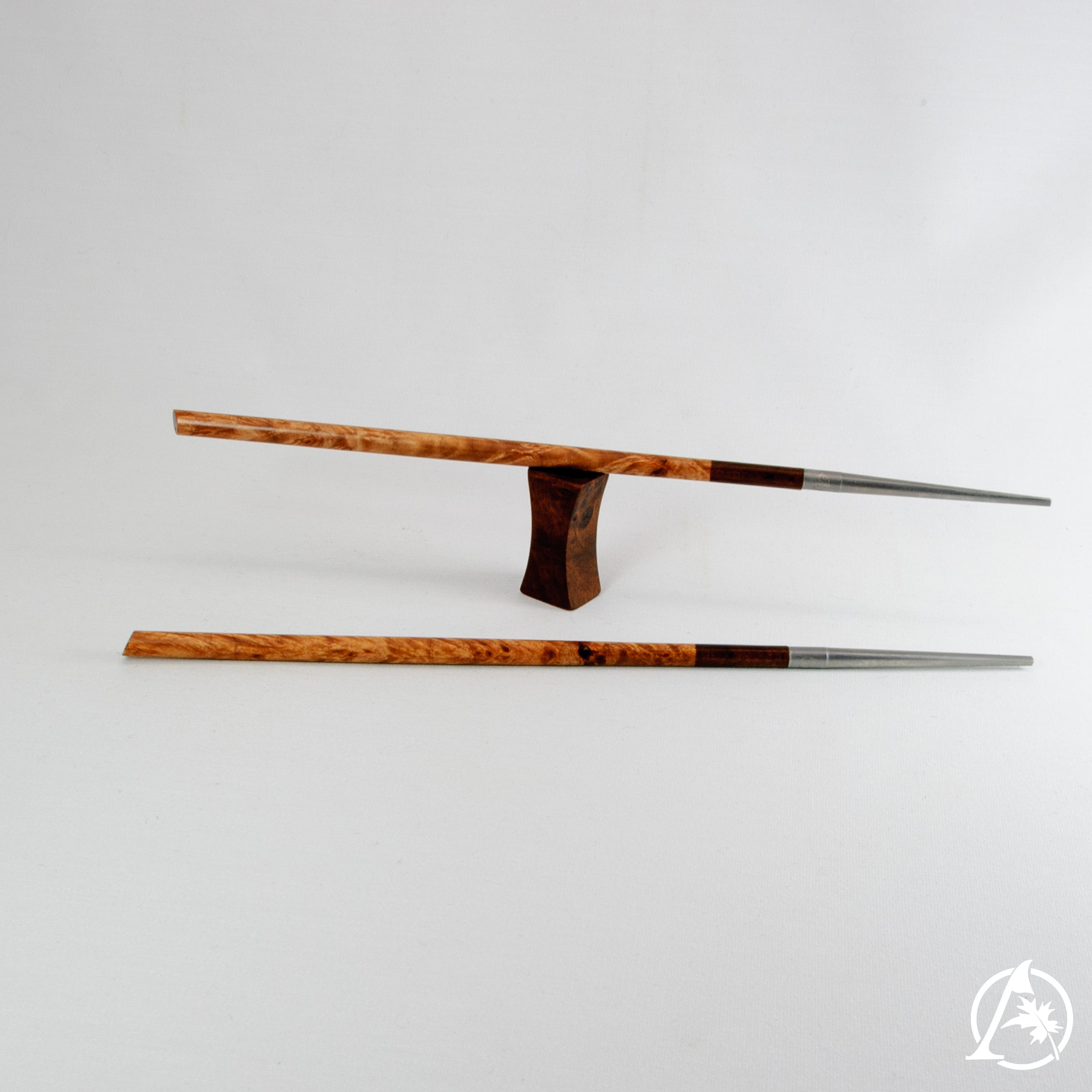 Artisan Crafted Unique Chopsticks with Titanium Tips and Sustainable Wooden Handles - Lightweight, Well-Balanced, Hypoallergenic, Limited Edition