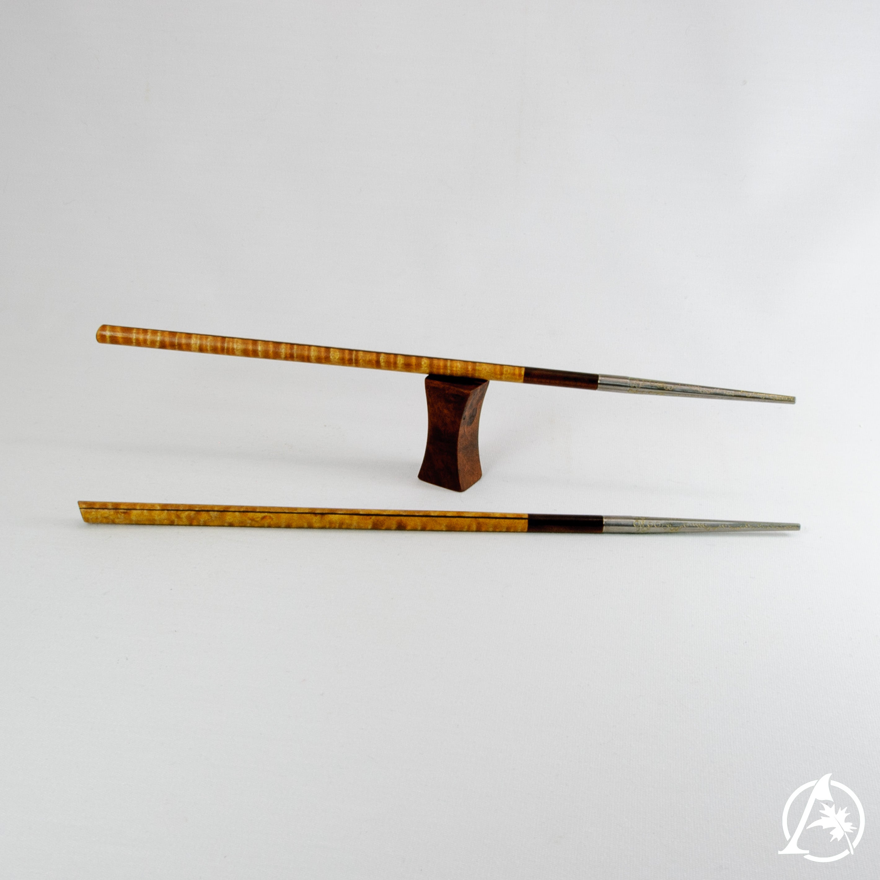 Unique Artisan Crafted Chopsticks with Titanium Tips and Sustainable Wooden Handles - Lightweight, Well-Balanced, Hypoallergenic, Limited Edition