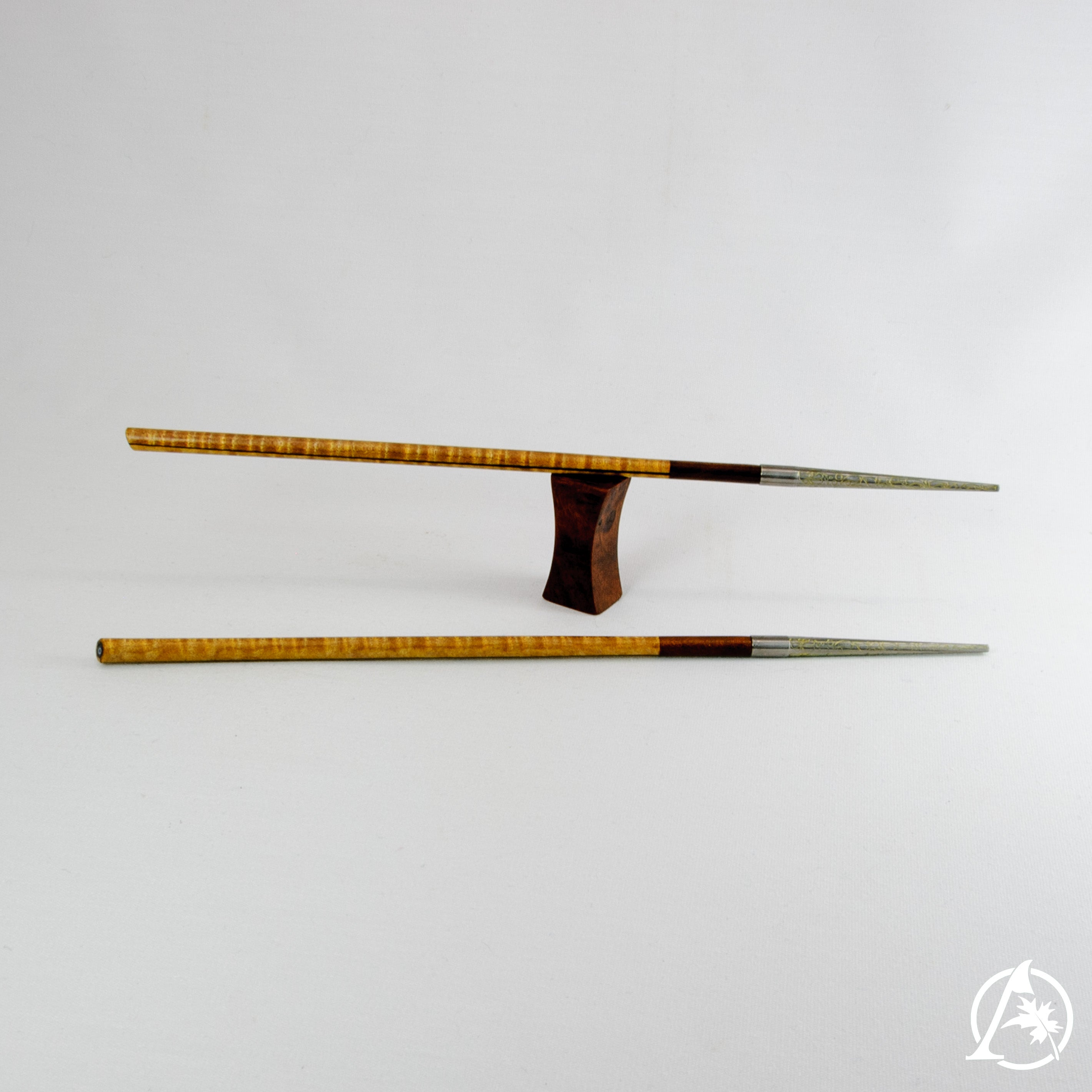 Artisan Crafted Unique Chopsticks with Titanium Tips and Sustainable Wooden Handles - Lightweight, Well-Balanced, Hypoallergenic, Limited Edition