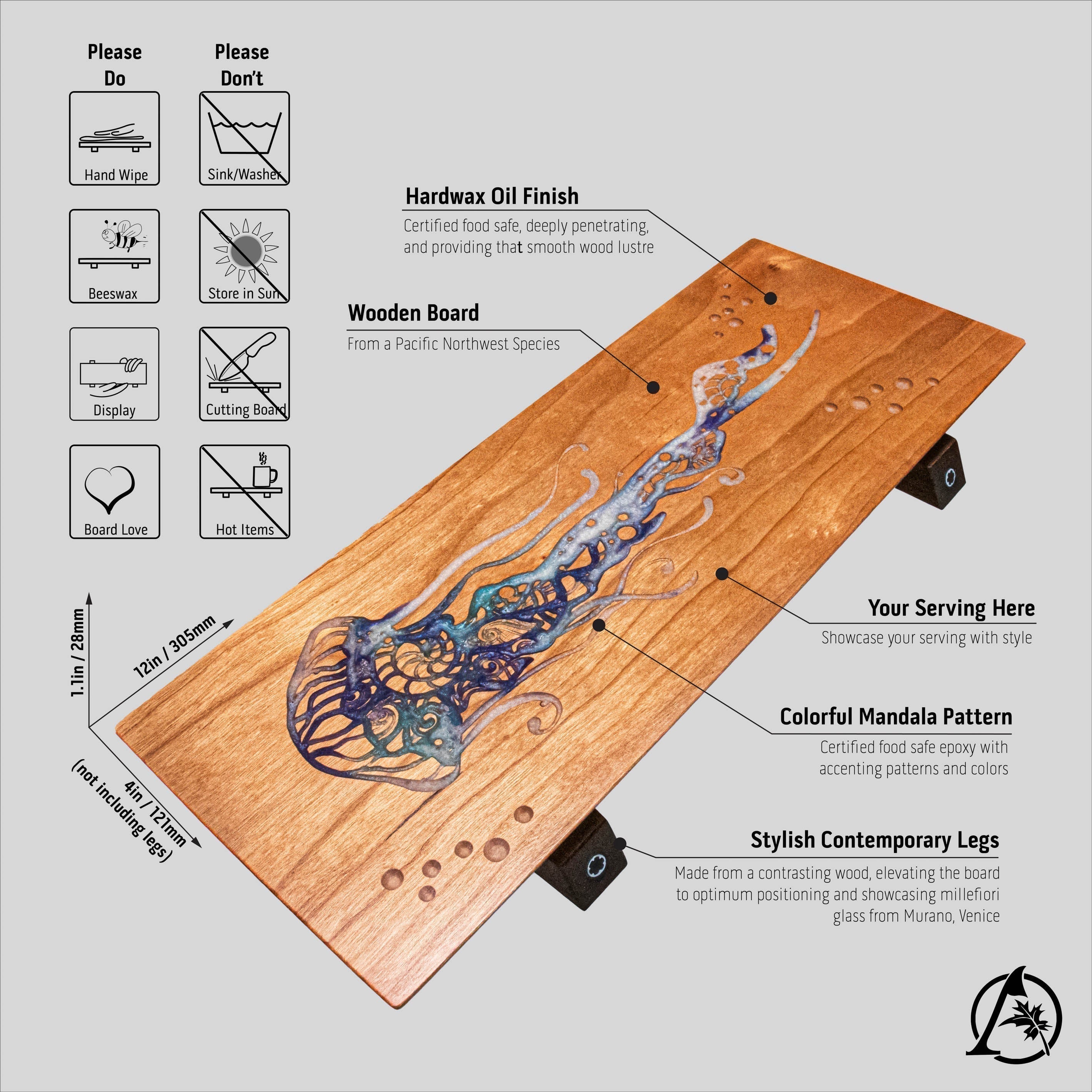 Jellyfish Mandala Serving Board - #2201149